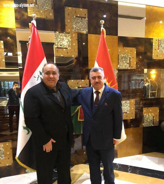 السفير عمر البرزنجي يلتقي بالسيد خسرو پيربال أحد المرشحين على قائمة السفراء الجدد في مدينة اربيل الحبيبة في مقر اقامته في فندق ديڤان 